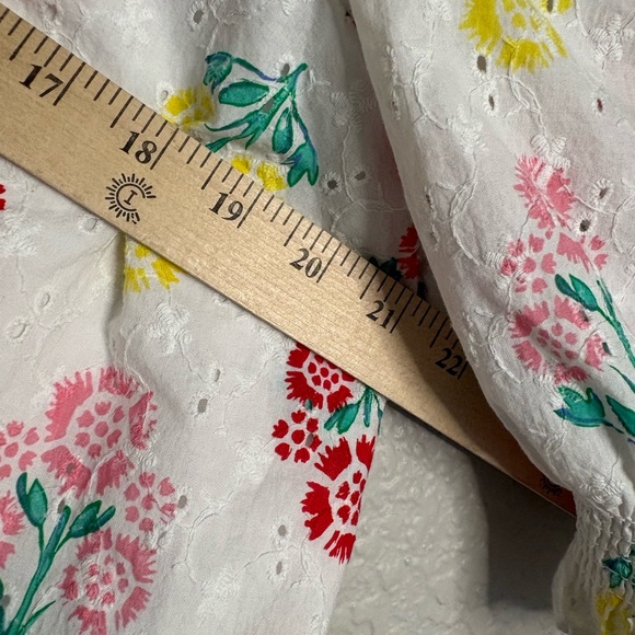 DRAPER JAMES Floral Eyelet Puff Shoulder Peasant Top Cottagecore Women’s XXL - Picture 7 of 9